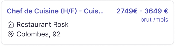 Aperçu d'une offre Rosk